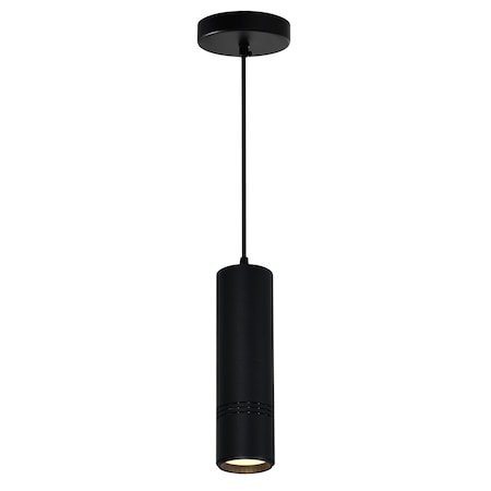 Cwi Lighting Stowe LED Down Mini Pendant With Black & Wood Finish 7117P3-1-101-B